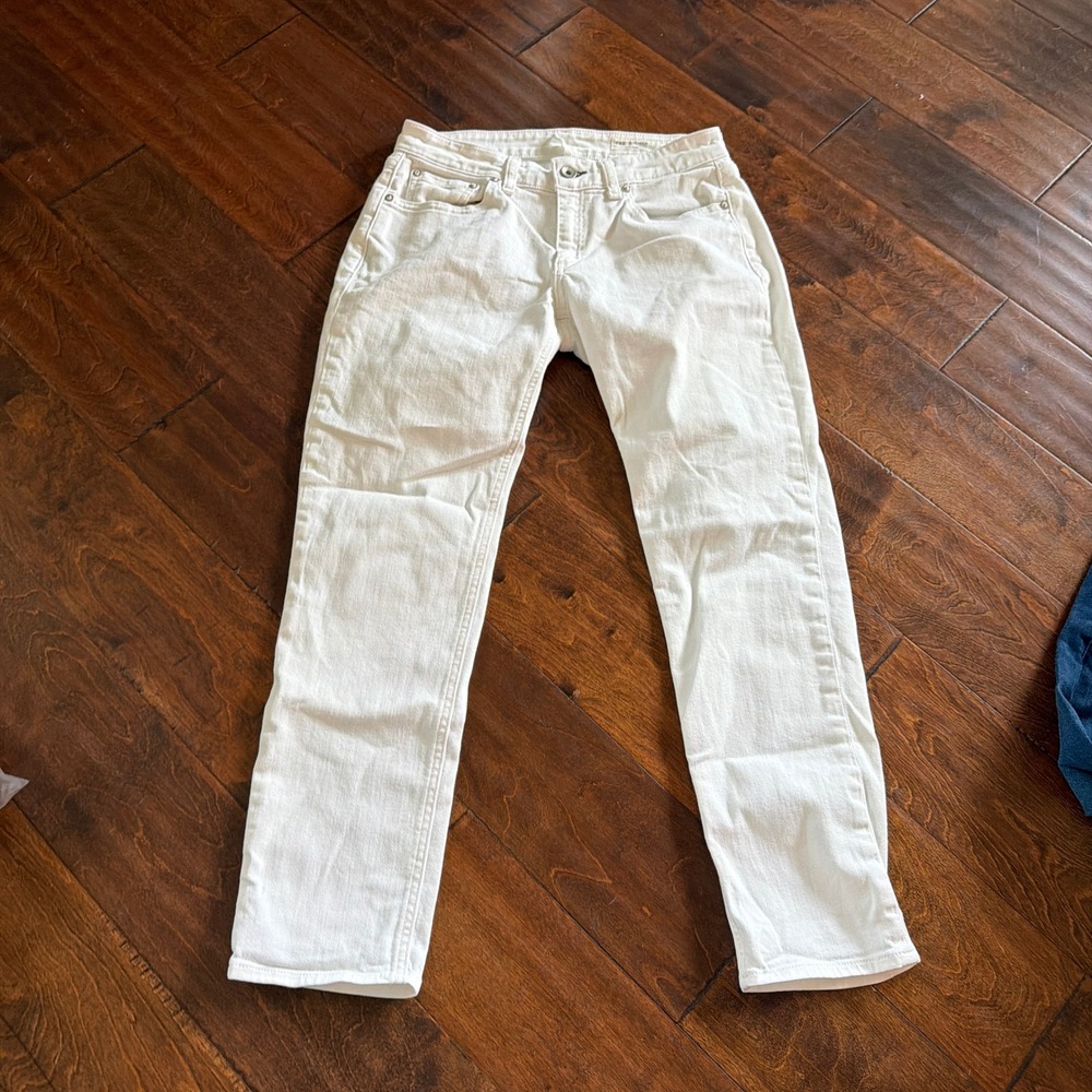 Rag & Bone Dre Low-Rise Slim Boyfriend White Jeans Size 25